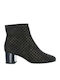 Leder Stiefeletten Damen Schwarz