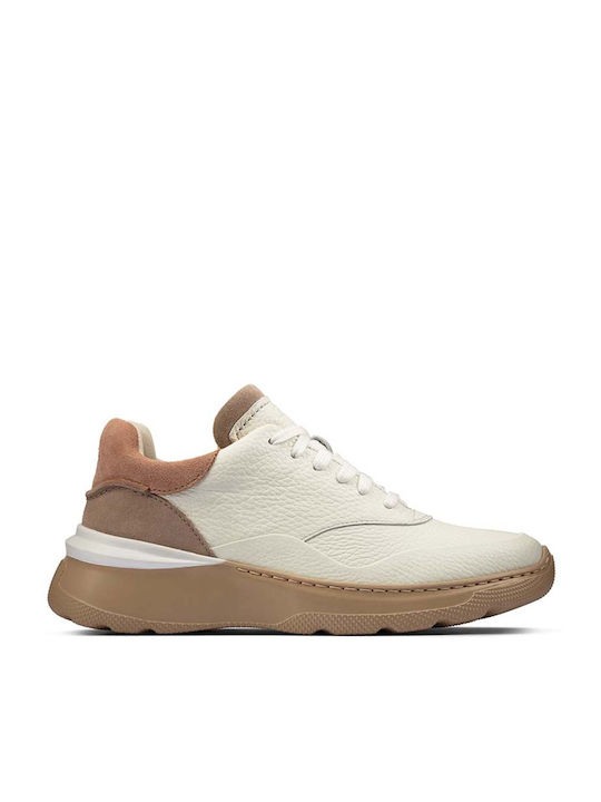 Clarks Femei Sneakers White Brown