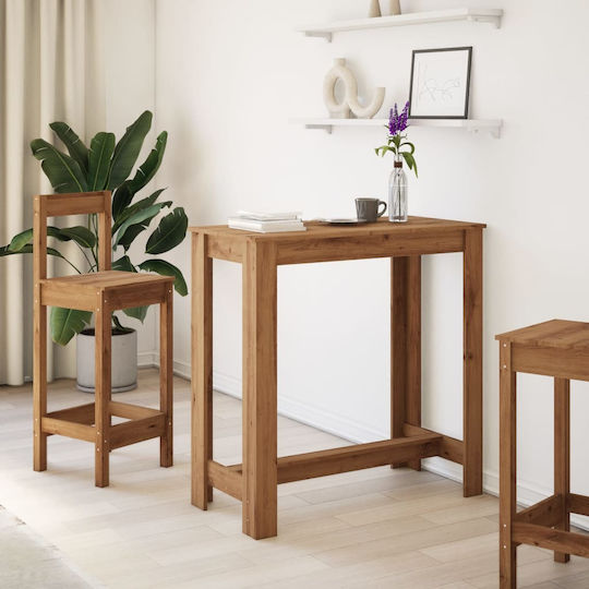 Artisian Square Bar Table Wooden Brown 102x50x103.5cm