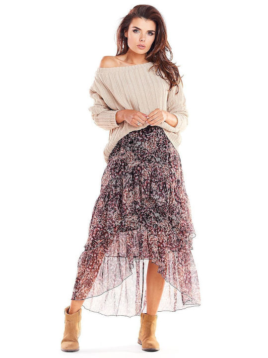 Awama Maxi Skirt with Tulle Floral