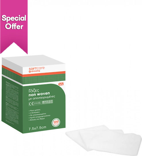 Soft Care Non-Sterile Medical Gauze 7.5x7.5cm 100 Pieces