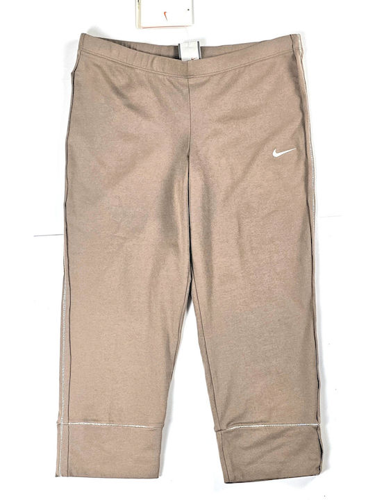 Dama Tesatura Capri Pantaloni Mocha/White