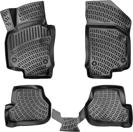 Umbrella Satz Vorder- und Hintermatten 4Stück aus Gummi für Seat Leon 2005-2012 Schwarz