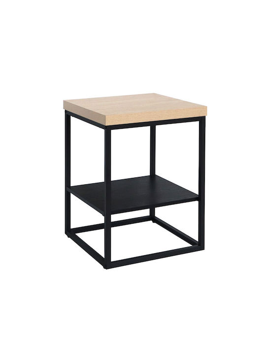 Square Side Table Ale Sonoma / Black L45xW45xH60cm