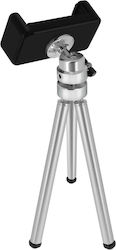 Mini-Stativ Smartphone-Stativ Metall Ausziehbare Füße 360° Drehbar Linq Silber