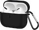 Soft Case for Apple AirPods Pro Anti-fingerprint Anti-scratch with Carabiner Black