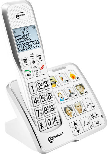 Geemarc Senior Landline Telephone Photo Buttons Amplified Sound White