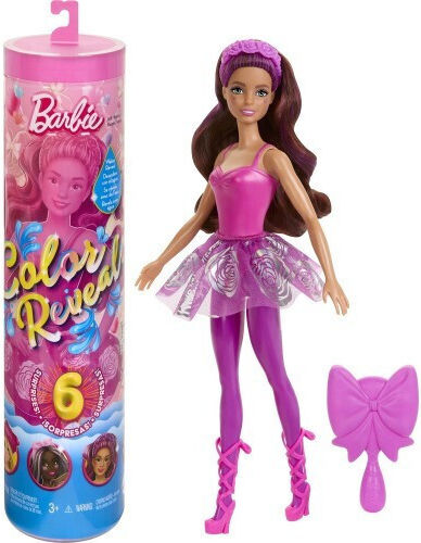 Barbie Ballerina Puppe Color Reveal für 3+ Jahre alt+ Jahre 30cm. (Verschiedene Designs/Sortimente von Designs) 1 Stk