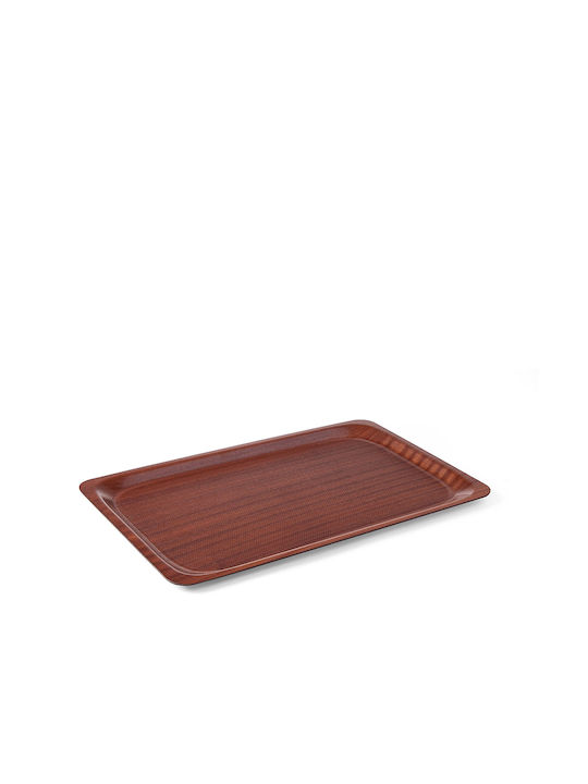 Hendi Holz Rechteckig Serviertablett Rutschfest mit Griffen in Braun Farbe 53x32.5cm 507216 1Stück