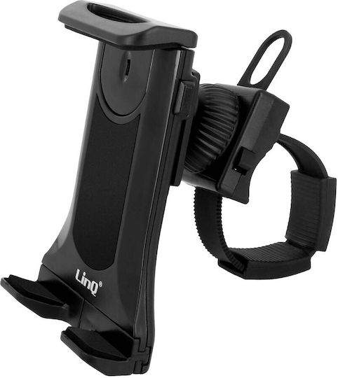Държач за телефон и таблет за кормило с 360° въртяща се лента за китка Linq черен