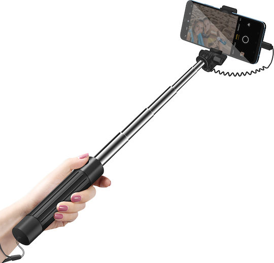 Linq Selfie Stick Integrated Mirror Usb-c Trigger Button Black