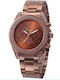 PS Silver Women's Watch with Pink Gold Metal Bracelet