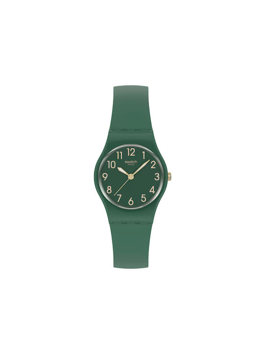 Swatch Watch with Green Rubber Strap