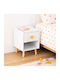 Wooden Kids Bedside Table White 30x30x40cm