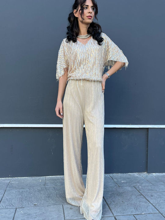 #occasion Jumpsuit Sequin Dejavu Dari/30913 Gold