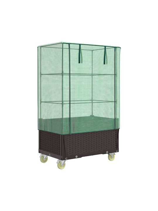 vidaXL Planter Box Plastic Brown 50x80x182cm.