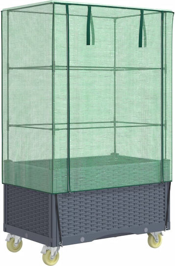 vidaXL Кутия за саксии Пластмаса Dark Gray 50x80x182см.