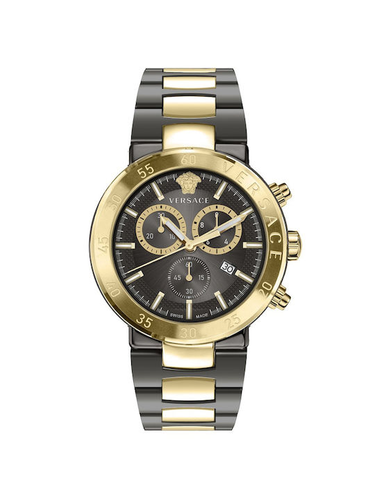 Versace Urban Mystique Watch Chronograph Battery with Gold Metal Bracelet