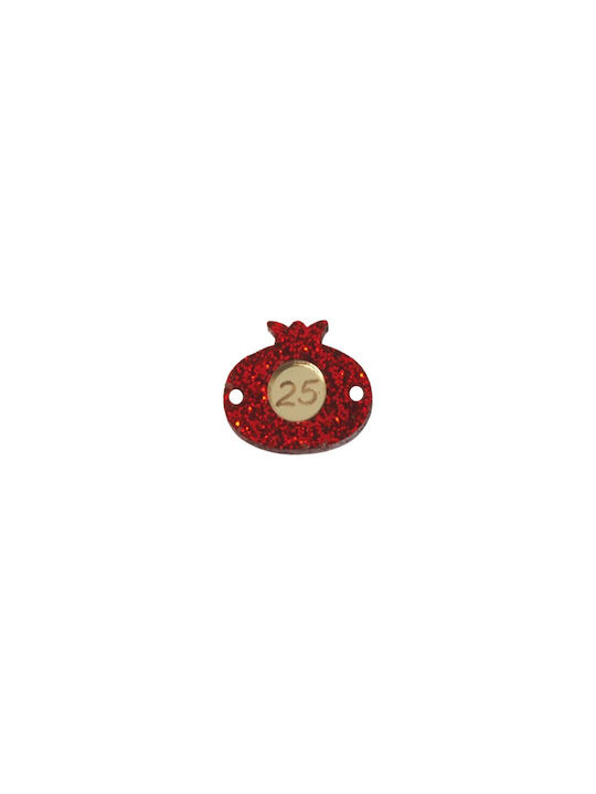 Lucky Charm Red made of Metal 2025 2cm 1pcs