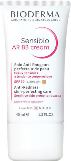Bioderma Sensibio AR BB Clair / Light Крем за лице Дневен с SPF30 за Хидратация Несъвършенства по кожата и Зачервяване 40ml