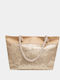 Beige Strandtasche Goldene Pailletten Beige Einheitsgröße