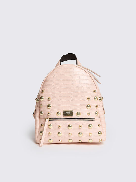 Elena Athanasiou Croco Backpack Small Pink