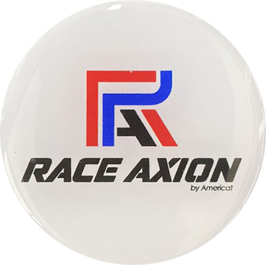 Race Axion Стикери Знаци на кола с емайлно покритие 5.5 x 5.5см за джанти на кола в Бял цвят 4бр