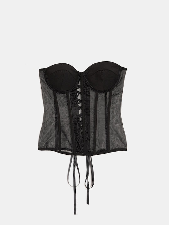 Corset Negru Transparent