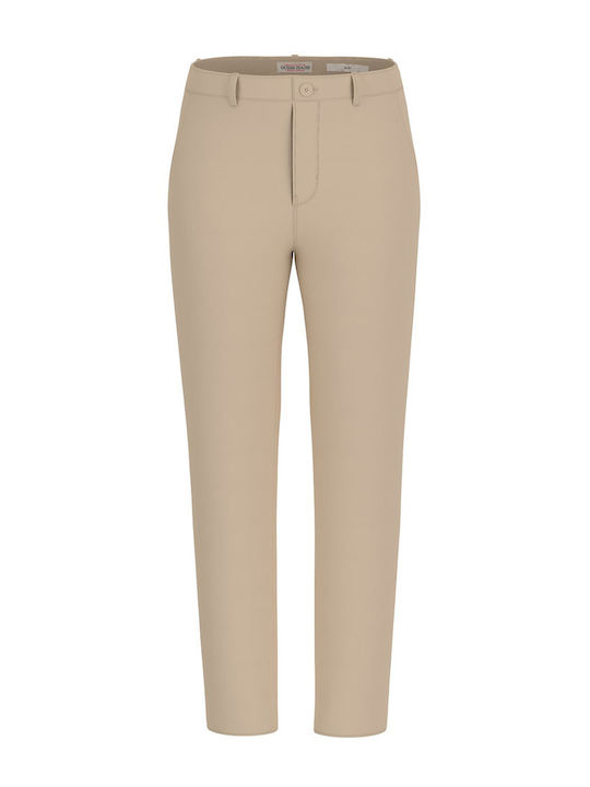 Guess Damen Chino Hose in Schlanker Passform Beige