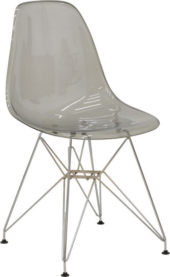 Καρέκλα Τραπεζαρίας Adelle 46x55x81εκ. Διάφανο Γκρι