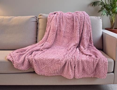 Linea Home Noce Pătură Polar Fleece Simplă 160x220 cm Pudră