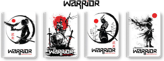 Black & White Spiral Notebook Warrior 2 Subjects