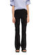 Women's Fabric Trousers Flared Black