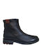 Leather Black Men's Boots Anatomical with Zipper