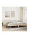 King Size Holzbett Braun mit Lattenrost für Matratze 200x220cm