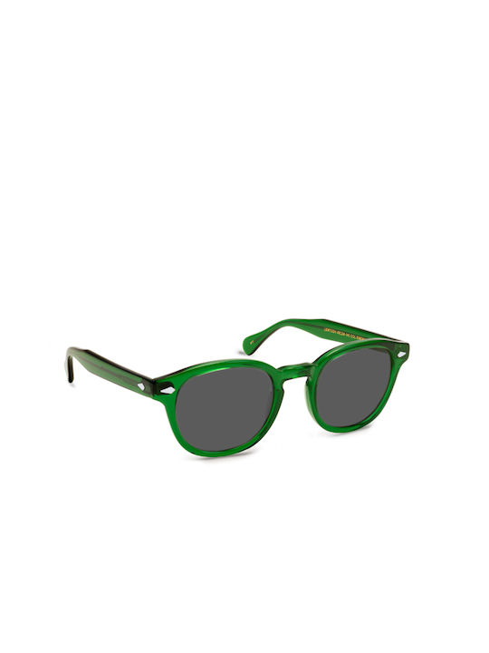 Moscot Sunglasses with Green Plastic Frame and Gray Lens MOSCOT LEMTOSH EMERALD