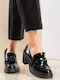 Patent Leather Women's Loafers in Black Color