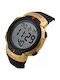 Skmei Digital Men's Watch 47mm Battery with Rubber Strap Gold