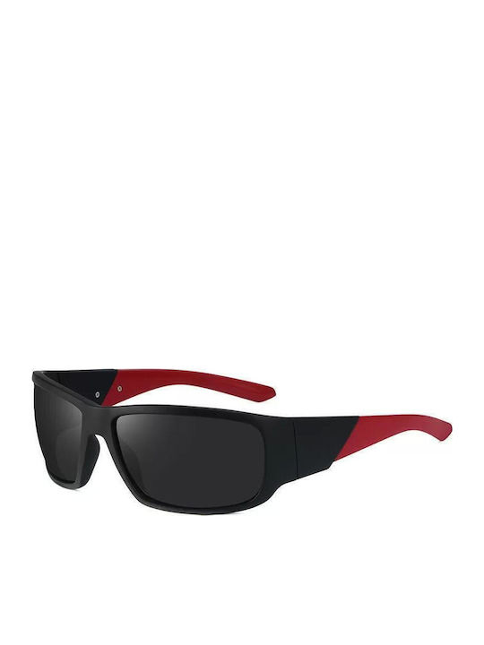 Polareye Men's Sunglasses with Black Plastic Frame and Black Polarized Lens