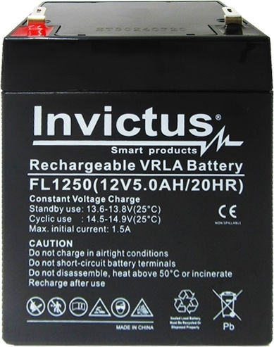 Invictus UPS Battery with Capacity 5Ah and Voltage 12V 07.02.0180 1pcs