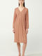 Vamp Winter Damen Nachthemd Braun