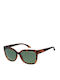 O'neill Women's Sunglasses with Brown Tartaruga Plastic Frame and Green Lens 92800620378