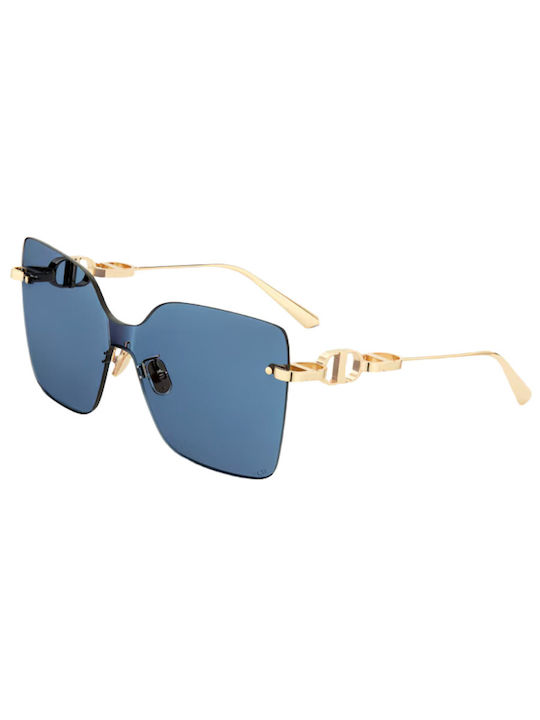 Dior Women's Sunglasses with Gold Metal Frame and Blue Lens CD CHAIN M1U B0B0