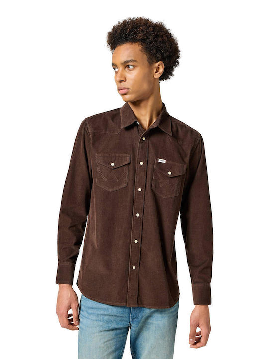 Wrangler Western Shirt Long-sleeved Corduroy Sh...
