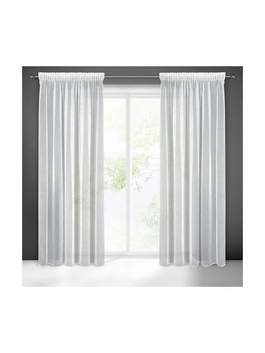 Eurofirany Curtain with Pencil Pleat White 140x300cm