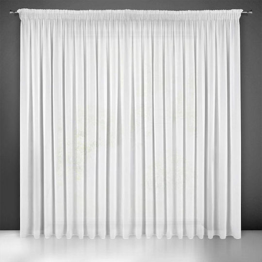 Eurofirany Vorhang mit Bleistiftfalten Dalia Weiß 350x270cm