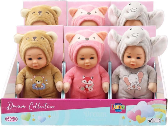 Luna Baby Doll With Pajamas Animal 18 cm Various Designs 1pc