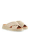 Carmen2 Women's Leather Platform Wedge Sandals Beige