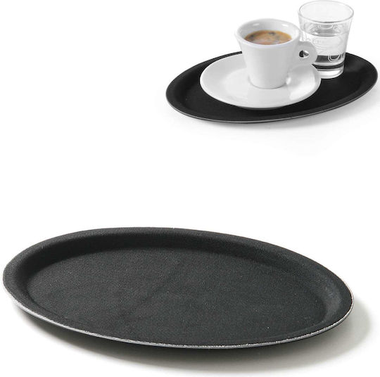 Hendi Oval Serving Tray Non-slip in Black Color 21x29x21cm 1pcs