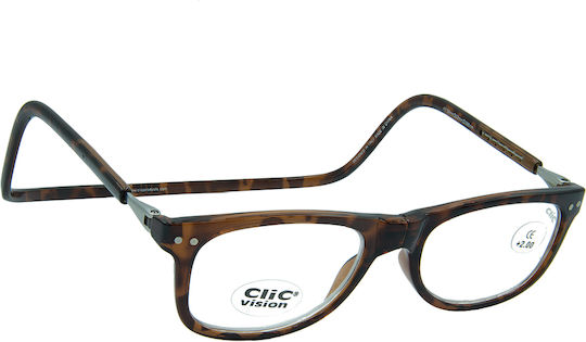 Clic Reading Glasses +1.00 with Magnet in Brown color CLASHBURYBROWN100